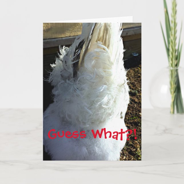 Guess What?! (Chicken Butt Photo) Greeting Card (Front)