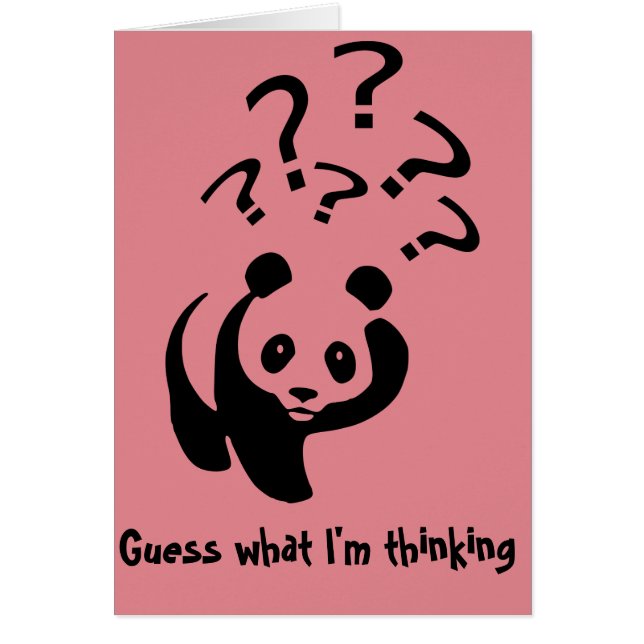 Guess What I'm Thinking Panda Personalise Cards (Front)