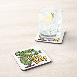 Guess What_ Pickle Butt! Funny Cucumber Coaster