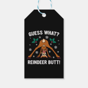 Guess What Reindeer Butt Christmas Joke Gift Tags