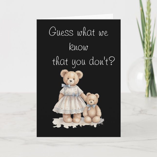 Guess What We Know – Gender Reveal Card (Front)