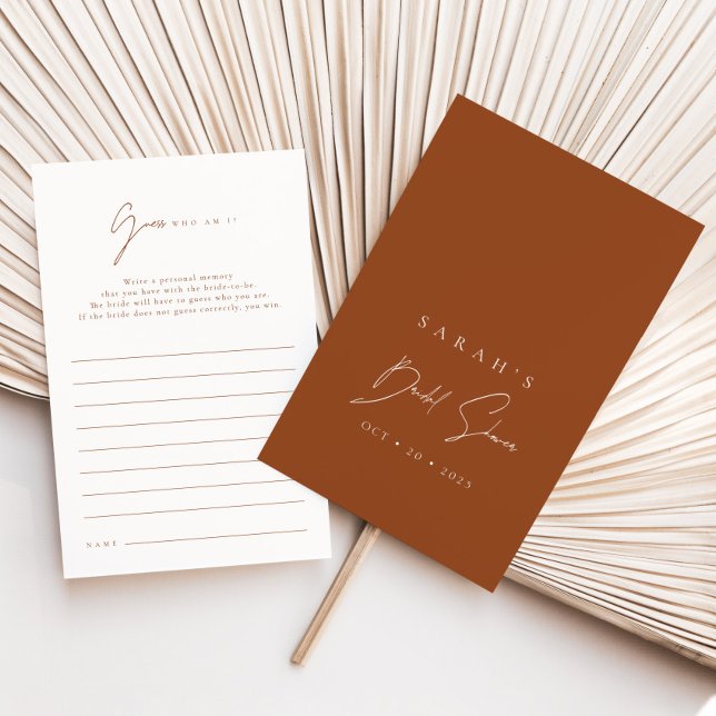 Guess Who Am I  Terracotta Bridal Shower Game (Guess Who Am I Terracotta Bridal Shower Game)