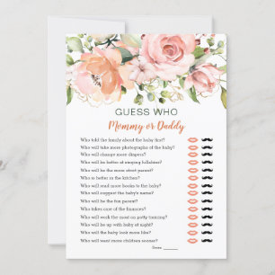 Guess Who Baby Shower Game Floral Greenery Invitation