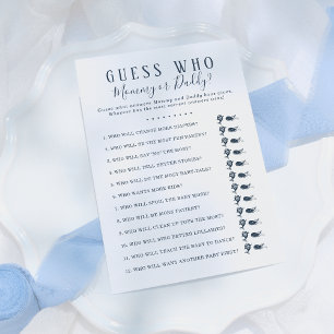 Guess Who Baby Shower Game   Nautical Whale Boy Invitation