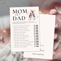 Guess Who Baby Shower Game Pink Ballerina Shoes