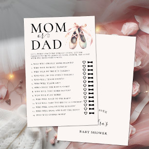 Guess Who Baby Shower Game Pink Ballerina Shoes Flyer