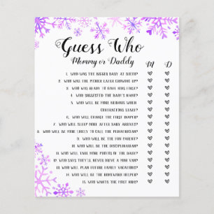 Guess Who Baby Shows Game - Baby It's Cold Outside Flyer