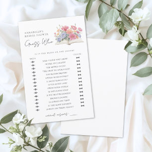 Guess Who Book Bridal Shower Game