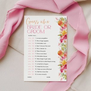 Guess who Bride or Groom Citrus Bridal Shower Game