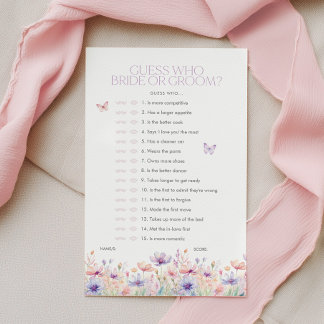 Guess who Bride or Groom Floral Bridal Shower Game