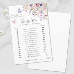 Guess Who Butterfly Wildflower Bridal Shower Game