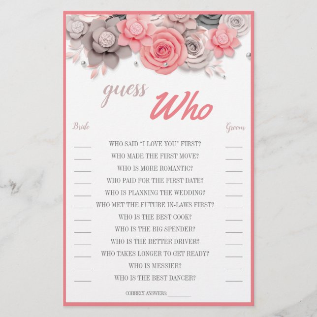 Guess Who Card (Front)