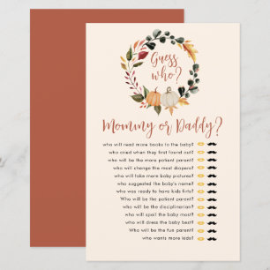 Guess Who Fall Autumn Wreath Baby Shower Game
