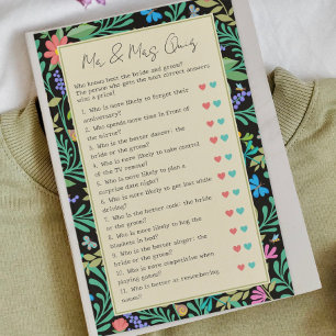 Guess Who Funny Wedding & Bridal Shower Game