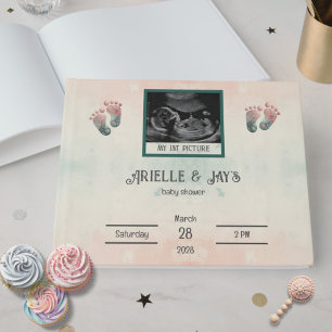 "Guess Who" Gender Reveal Ultrasound Baby Shower Guest Book