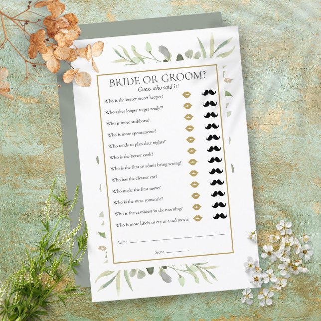 Guess Who Greenery Bridal Shower Game (Creator Uploaded)