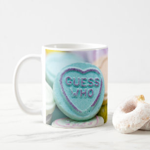 "Guess who" Love heart sweets Mug