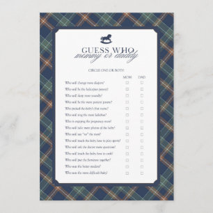 Guess Who Mommy or Daddy Baby Shower Game  Advice Card