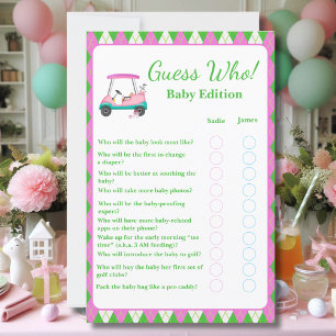 Guess Who? Mum & Dad Baby Shower Golf Cart