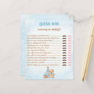 Guess Who Mummy Daddy Blue Baby Shower Game