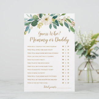 Guess Who? Mummy or Daddy Baby Shower Game