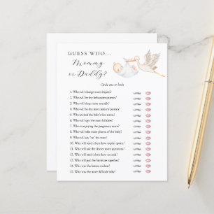 Guess Who Mummy or Daddy Baby Shower game card