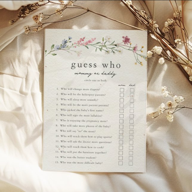 Guess Who Mummy or Daddy Baby Shower Game Invitation (Creator Uploaded)