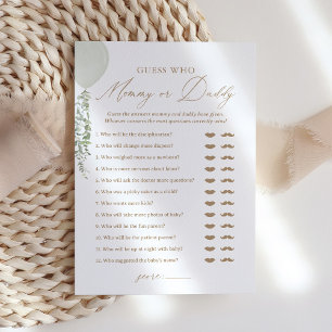 Guess Who Mummy or Daddy Balloon Baby Shower Game Invitation