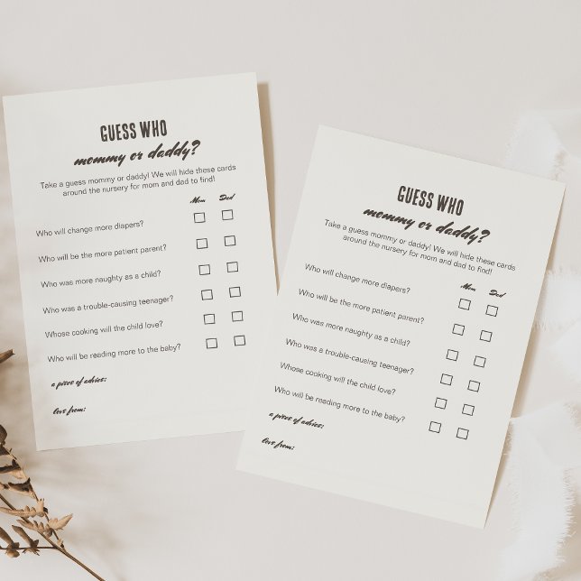 Guess Who Mummy or Daddy Pink Camping Game (Creator Uploaded)