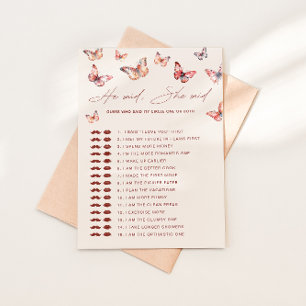 Guess Who Said It Boho Butterfly Bridal Shower Invitation