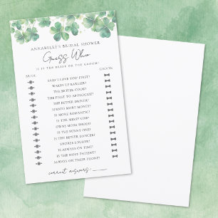 Guess Who Shamrock Bridal Shower Game