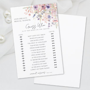 Guess Who Wildflower Bridal Shower