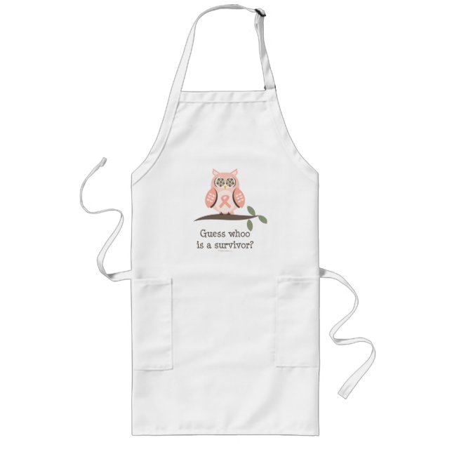 Guess Whoo Survivor Pink Ribbon Owl Apron (Front)