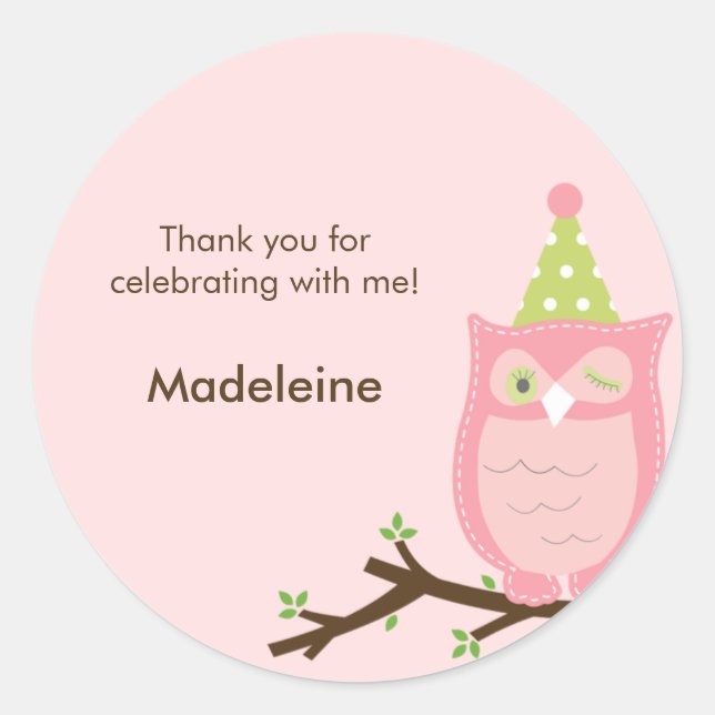 Guess Whooo? Favour Sticker or Envelope Seal (Front)