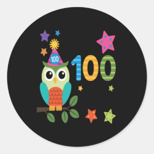 Guess Whoos 100 Days Smarter Owl School Classic Round Sticker