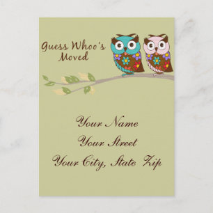 Guess Whoo's Moved Owl Card