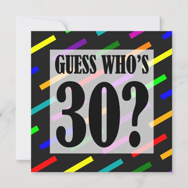 Guess Who's 30 Birthday Party Invitations (Front)