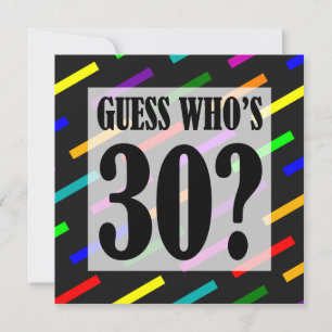 Guess Who's 30 Birthday Party Invitations
