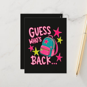 Guess Who's Back Again Funny Back to School Holiday Postcard