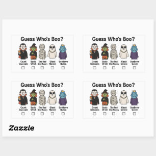 Guess Who's Boo Halloween Party Game 2025 Rectangular Sticker