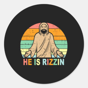 Guess Who's Byck Byck Again Happy Easter! Jesus Ch Classic Round Sticker