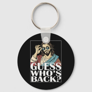 Guess Whos Byck Jesus Easter Tee Religious Graphic Key Ring