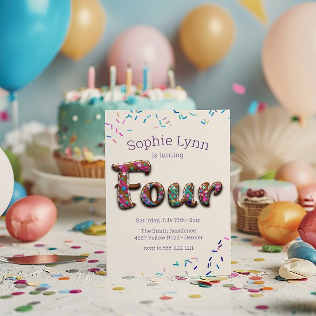 Guess Who's Turning 4 Cookie Birthday Party  Invitation (Creator Uploaded)