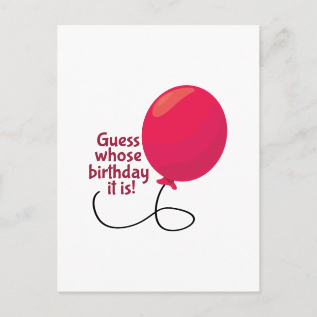 Guess Whose Birthday Postcard (Front)