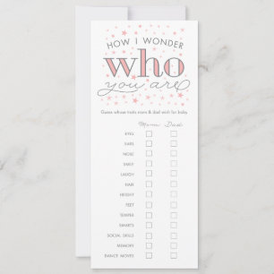 Guess Whose Traits Baby Shower Game Card
