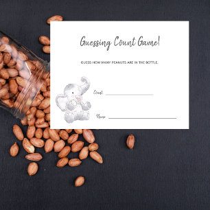 Guessing Count Game Modern Baby Elephant Enclosure Card