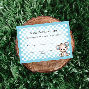 Guessing Count Picnic Baby Shower Game Teddy Bear Enclosure Card