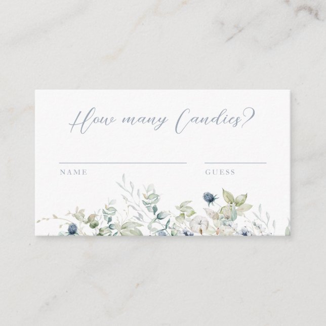 Guessing Game Bridal Shower Enclosure Card (Front)