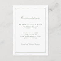Guest Accommodations Sage Green Details Wedding