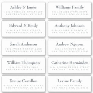 Guest Address Labels: ORDER ON 8" or 6"